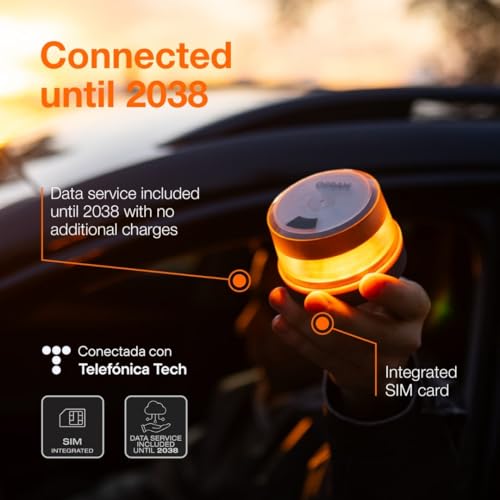 OSRAM LEDguardian ROAD FLARE Signal V16 IoT, DGT 3.0 certified LED warning light, mandatory use in Spain, 1900K, real time localization
