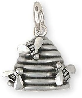Honey Bee Charm Jewelry Sterling Silver Handmade Honeybee Charm UT8-C
