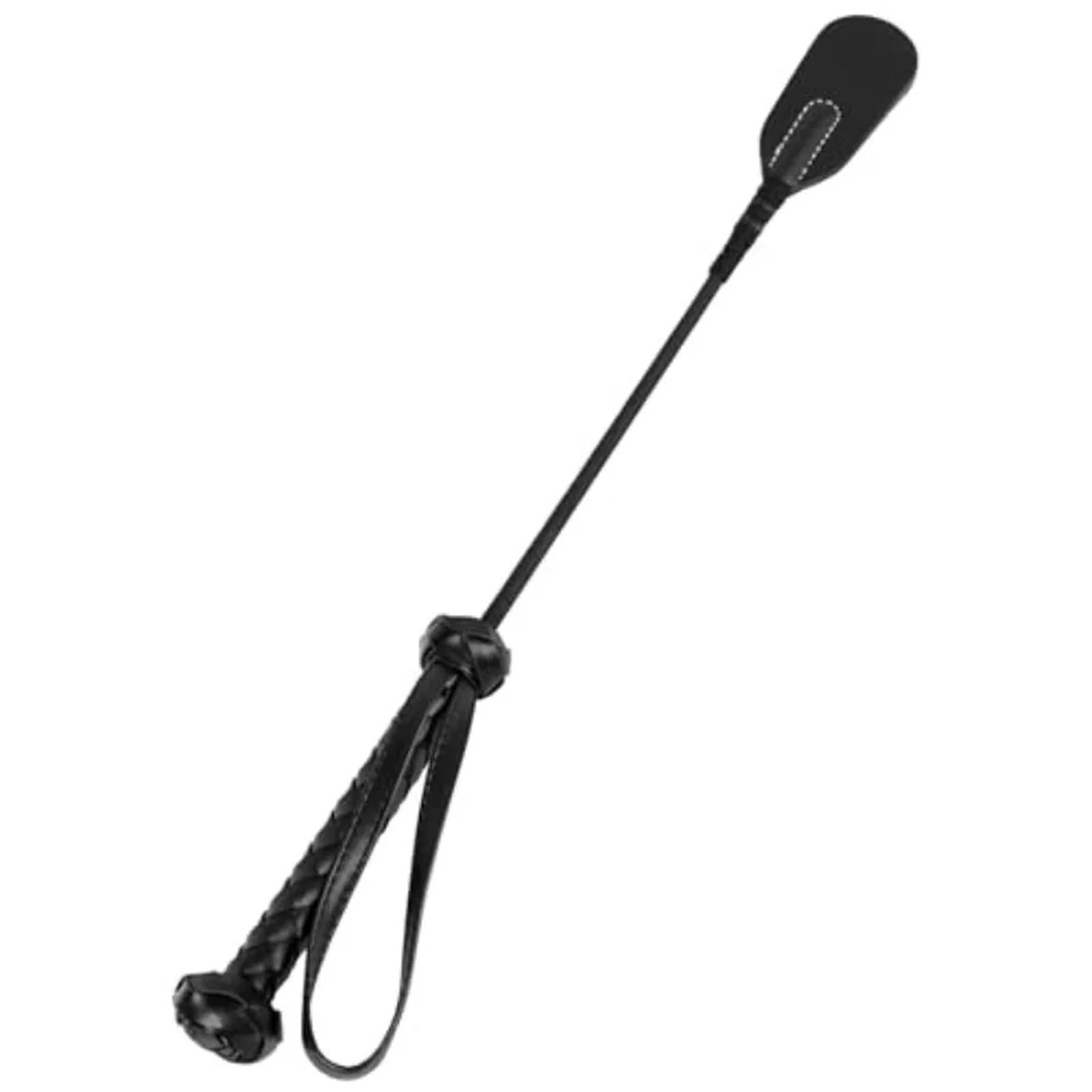 Fusta Caballo Fusta de equitación 18 Pulgadas for Caballo, Cuero PU for Deportes ecuestres, Negro