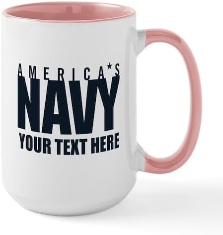 CafePress Custom Personalized Personalized America's Navy Large Mug 15 oz (444 ml) Ceramic Coffee Mug