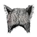 JIAHG Halloween Werewolf Wolf Claw Costume Accessory Set Plush Faux Fur Animal Ear Hooded Cap Warm Paws Half-Finger Hairy Gloves