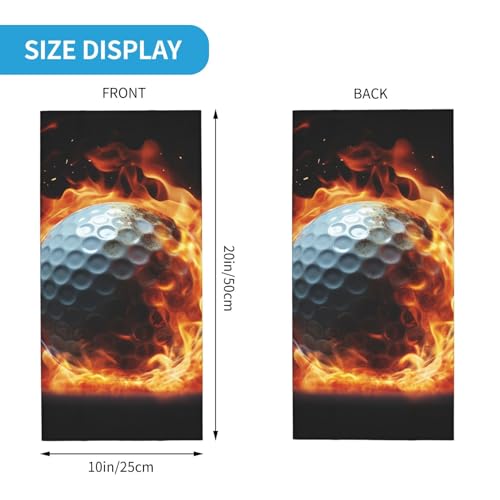 Neck Gaiter Face Mask UV Protector Scarf Breathable Windproof Face Cover Golf ball on fire Balaclava Summer Cooling Gator Cover Seamless Bandana Head Wrap for Men Women3