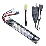 funkawa Airsoft Gel Ball Blaster 11.1V 2000mAh Battery, Water Bead Ball 11.1V Splatter Batteries SM2P Plug with Charger for Airsoft Gel Ball Blaster(1-Pack)