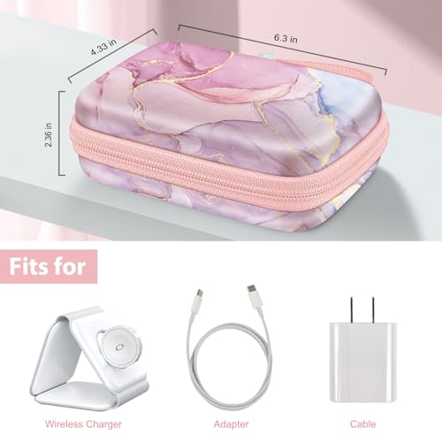 Fintie Travel Case for UCOMX Nano, Iseyyox, LISEN, RTOPS 3 in 1 Wireless Charger - Magnetic Foldable Charging Station Organizer, Shockproof Hard Shell Carrying Bag with Mesh Pocket
