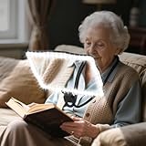 Large 10X Hands Free Magnifying Glass with Light for Reading Neck Wear Magnifier with Adjustable Brightness 50 Led Lights Flexible Gooseneck Full Book Page Magnifier for Seniors Low Vision Elderly