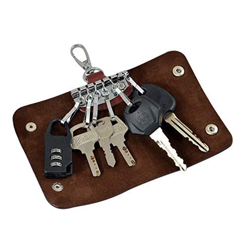 Image of Leather Key Pouch Keychain for Men & Women - Key Holder Wallet with Key Ring | Compact Key Organizer Case for Car Keys, House Keys & Coins | Small Leather Key Wallet Pouch