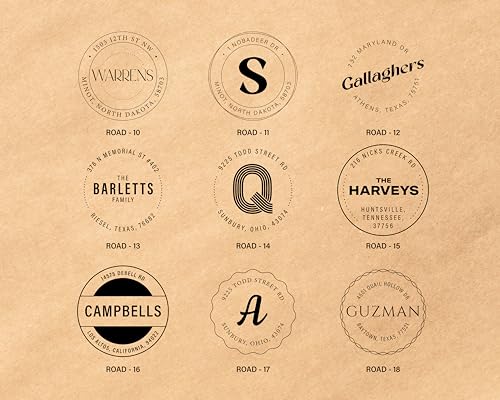 Custom Round Return Address Stamp - Self-Inking or Wood, Rubber Personalized Stamp, Return Address Stamps Personalized - PickledStamps - Thumbnail 6