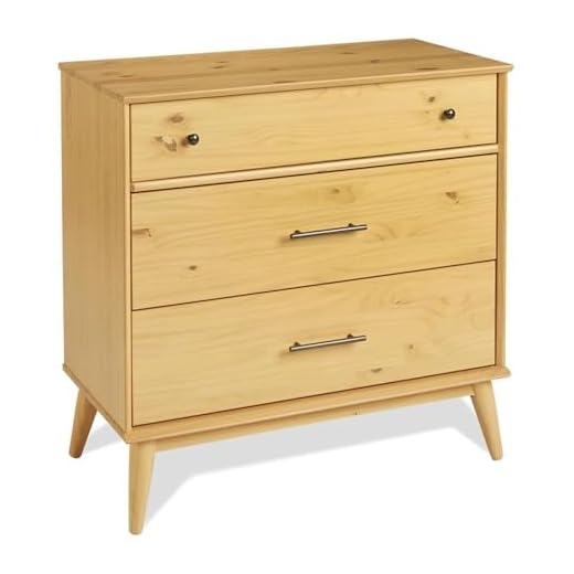 Camaflexi Mid-Century Solid Wood Dresser / 3 Drawers/Scandinavian Oak Finish