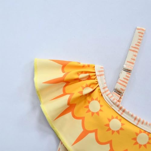 Image of 2PCS Girls Princess Swimsuit Two Piece Toddler Bikini Set Ruffle Bathing Suit Swim Wear Dress Up, 4-5T, Eorange