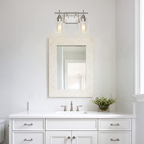 Henveton Brushed Nickel Bathroom Vanity Light Series, 2 Light & 3 Light Bathroom Light Fixture For Bedroom, Dressing Table, Living Room, Hallway #TOP1