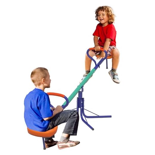 Outsunny Altalena a Bilico per Bambini 3-8 Anni con Rotazione a 360°, Altalena da Giardino Basculante in Acciaio con Seggiolini in PP, 192x60x60 cm, Multicolore