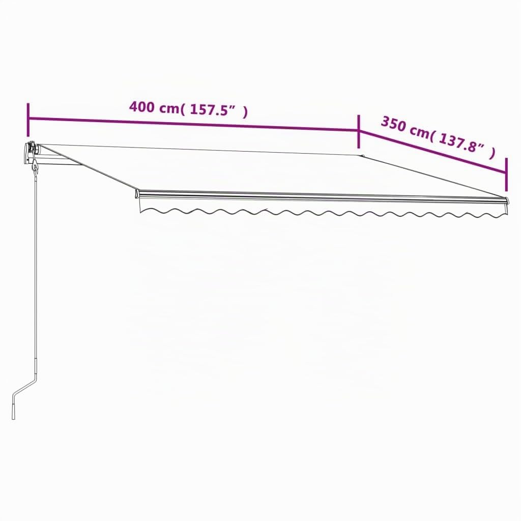 Festnight Store Banne Motorisé 4x3,5 Store banne Electrique avec Télécommande Auvent Rétractable à Bras Repliable pour Balcons Terrasse et Jardin-Anthracite-400 x 350 cm