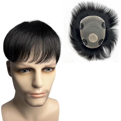 Toupet de cheveux humains 100% naturels système de remplacement haut de gamme homme