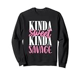 Kinda Sweet Kinda Savage Funny Women Sarcasmo Chica Adolescente Rosa Sudadera
