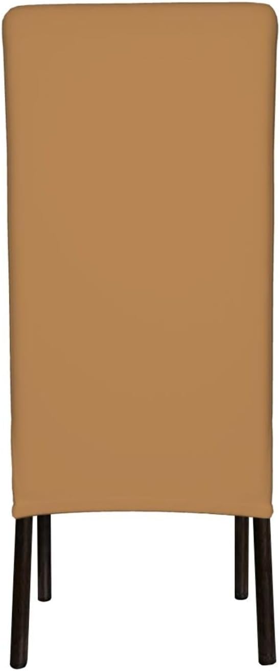 Solid Color Brown Prints Protection Cover for Dining Chair - Stretchable Chair Throw Covers for Dining Room, Hotel Event Party