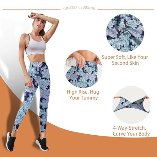 High Waisted Leggings for Women - No See Through Tummy Control Cycling Workout Yoga Pants with Pockets Reg & Plus