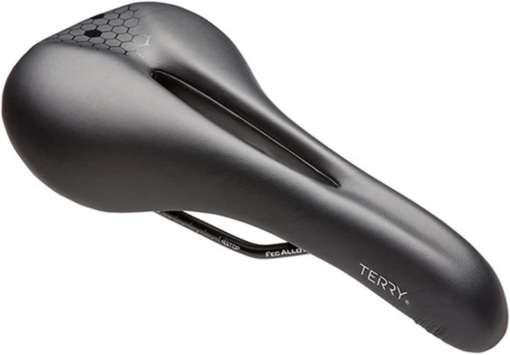 Terry Fly Cromoly Gel Bicycle Saddle - Bicycle Seat for Men - Flexible & Comfortable - Thin Gel Layer - Dura-Tek Cover - Black