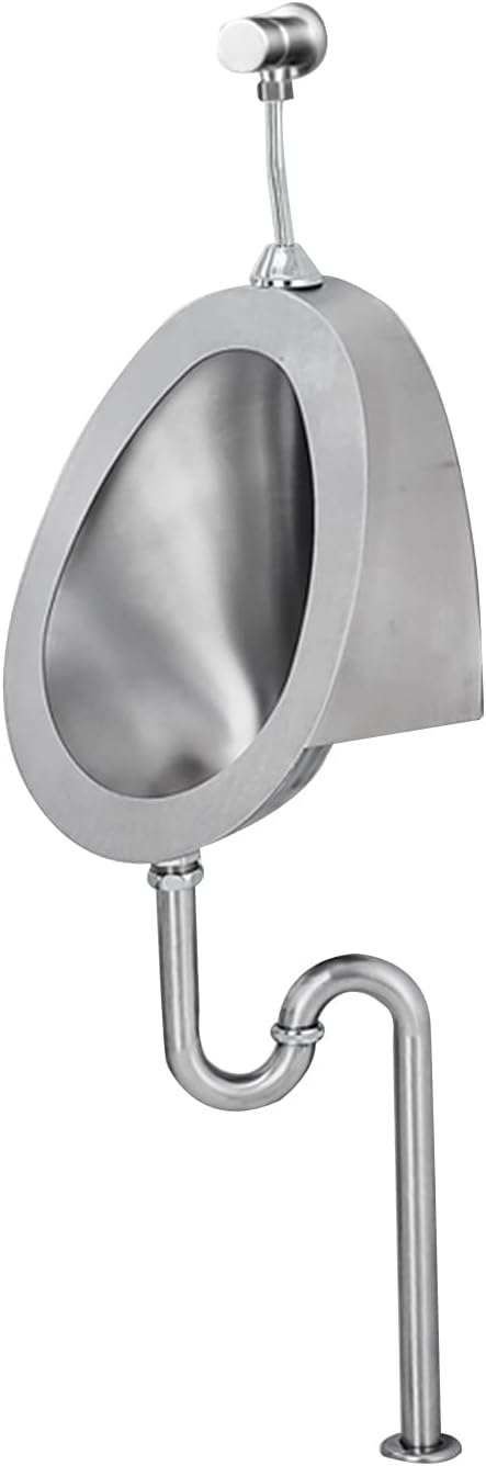 High-Efficiency Flushing Adult Stainless Steel Urinal, Automatic Induction Wall-Mounted Urinal with Flush Valve, Deodorant and Anti-Blocking Public Toilet Urinal, Used in Shopping Malls, Bathrooms