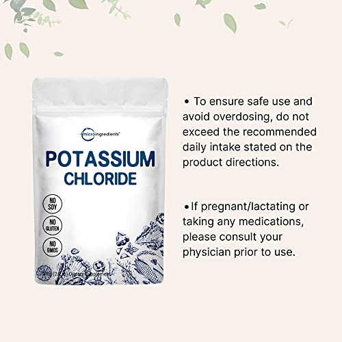 Potassium Chloride Powder, 1 Kg (2.2 Pounds), Salt Substitute & Electrolyte Powder, Pure Potassium Chloride Supplement, Essential Mineral, Filler Free And Dissolve Easily #TOP6