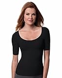 Spanx On Top and In Control Elbow Length Scoop Neck Top Black Size Medium