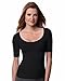 Spanx On Top and In Control Elbow Length Scoop Neck Top Black Size Medium