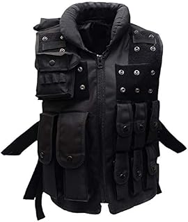 Gskids Tactical Vest Children's Adjustable Outdoor Clothing Military Clothing Black