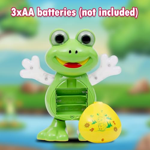 Image of Gooyo GY-3017 Dancing Frog Toy with Vibrant Flashing Lights, Musical Sound Effect & Real Dancing Action | Dancing Toy for Kids | Green | 3xAA Battery (Not Included)