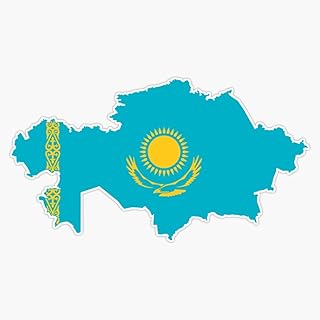 Flag Map of Kazakhstan Sticker Vinyl Decal Bumper Sticker 5"