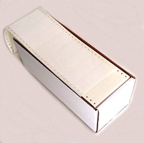 Linco White Pinfed Continuous, Pressure-Sensitive Labels, 4 x 1 7/16, Box of 5,000