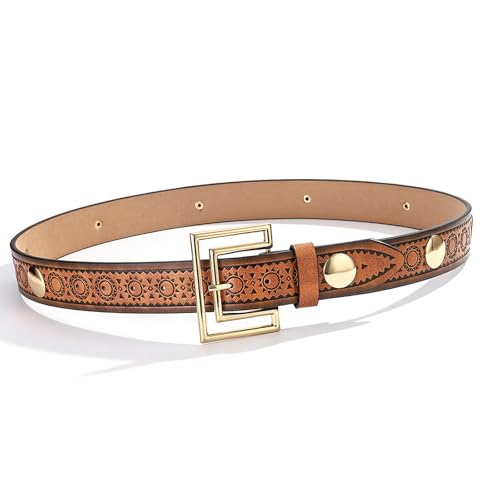 Unisex Embossed Belt PU Leather Adjustable Length ﻿Waistband Fashionable Belt Fashion Accessory