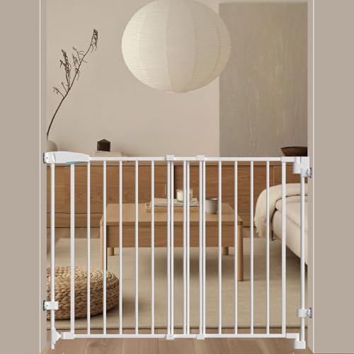 ウィードマップ ベビーゲート 取付幅75-110CM 赤ちゃんゲート 階段上 段差なし オートクローズ機能 ペットゲート セーフティー 安全ゲート おしゃれ 扉開閉式 育児用品 高さ75cm