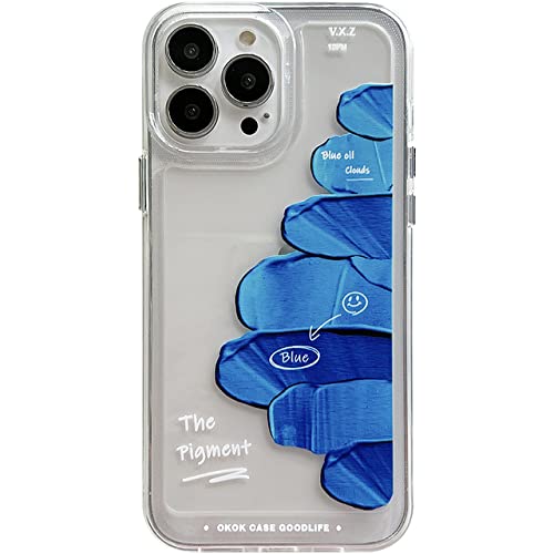 Coque anti-chute iPhone 14 13 12 11 transparente avec palette abstraite
