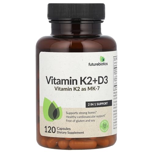 FutureBiotics Vitamin K2 + D3 with Vitamin K2 as MK-7 120 Capsules