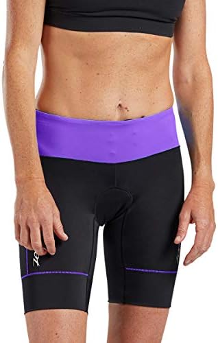 Zoot Women’s Core 8-Inch Tri Shorts – Women’s Performance Triathlon Shorts with 8in Inseam, Drawstring Closure, and Hip Pockets (Violet, Medium)