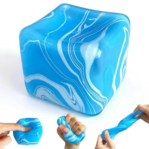 2.2 Inch Slow Rise Fidget Toys,Squishies Cube Shape, Sensory Toy for Kids, Stress Relief Squeeze Balls, Easter Basket Stuffers for Boys Girl(Blue)