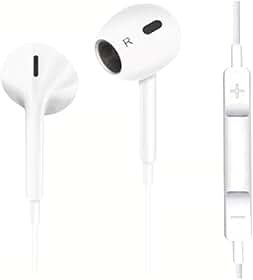 Fone De Ouvido com Fio compatível com entrada Premium. Compatível com iPhone 12, 13, 14 Som Hi-Res + Microfone e Case