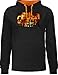 Produktbild Feuerwehr Geschenk - Feuerwehr Flammen - XS - Schwarz/Orange - Pullover Feuerwehr Flammen - JH003 - Hoodie zweifarbig und Kapuzenpullover für Herren und Damen