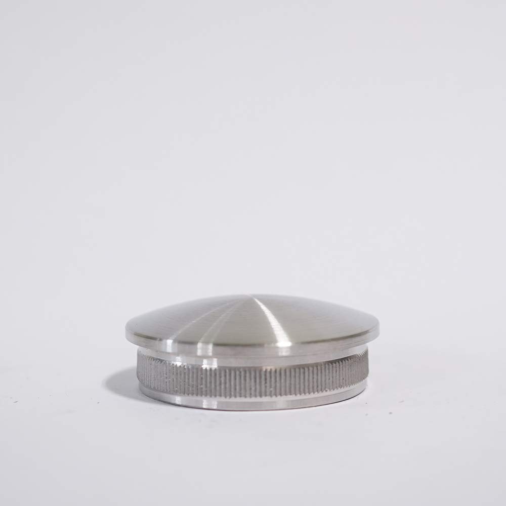 M.P. METALLI - Tappo leggermente bombato per tubo corrimano in acciaio inox aisi 304 satinato grana 240 - Per tubo diametro Ø 48,3 mm. Spessore 2 mm - Made in Italy