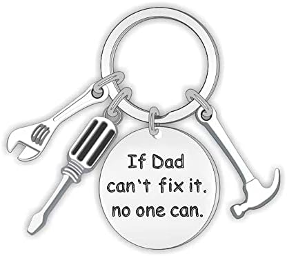 Father’s Day Gifts Dad Keychain From Son Daughter Children Dad Gifts Keychain for Stepdad Christmas Birthday Gifts for Men (If Dad Can't Fix It, No One Can)