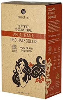HM Herbal Me Amla Henna Red Natural Hair Color (150gm) | CERTIFIED 100% Natural by Ecocert Greenlife (France)