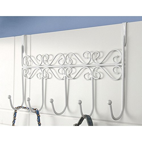 Aulley Fünf Haken Handtuch Kleider Hut Tasche Über Tür Badezimmer Kleiderbügel Hängen Mantel Stoff Weiß Cover