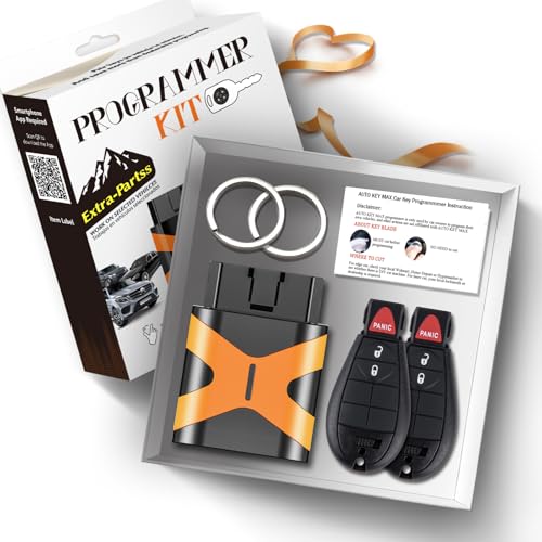 Extra-Partss Programmateur de clé et télécommande de rechange pour Dodge IYZ-C01C ou M3N5WY783X pour Grand Caravan 2008 2009 2010 2011 2012 2013 2014 2015 2016 2017, appariement de 2 clés