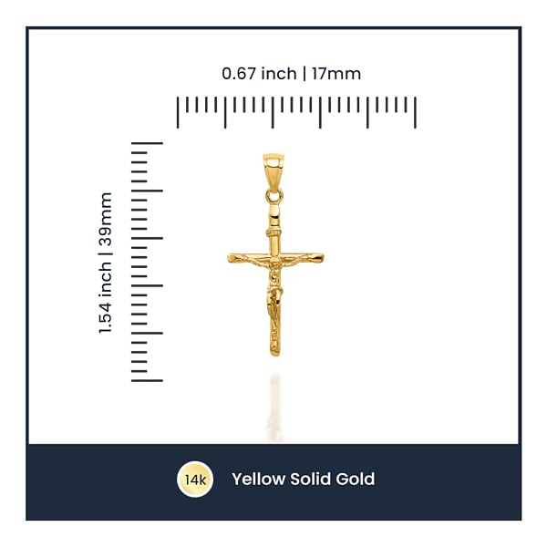 IceCarats 14K Solid Yellow Gold Inri Lord Jesus Christ Crucifix Holy Cross Necklace Religious Chain Pendant Charm4