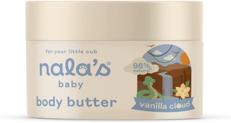 Nala’s Baby Body Butter Vanilla Cloud | Allergen-Free Sweet Vanilla Fragrance | 98% Natural | Dermatologically-tested and Paediatrician-approved | Vegan | 200ml | Nalas Baby