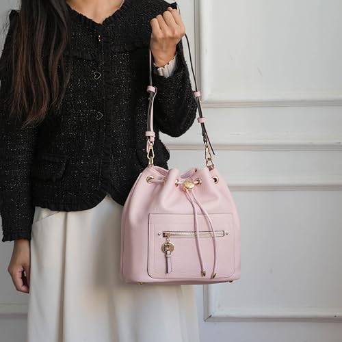 Image of MKF Collection Crossbody Bucket Bag for Women, Drawstring Hobo Shoulder Bags Handbag Purse with Wristlet Wallet by Mia K