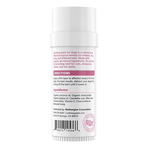 Wellnergy Pets Soothing Balm Stick For Dogs - Natural Paw Protection And Skin Soother For Dry Paw Pads And Noses - Vet Formulated Elbow Butter Dog Foot Cream - Dog Snout Balm And Feet Moisturizer #TOP1