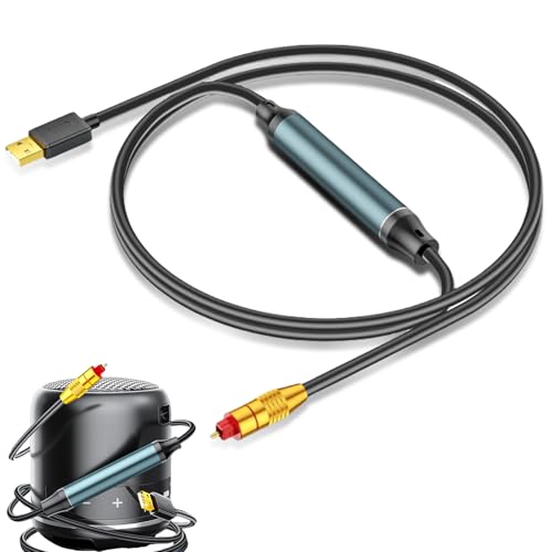 LiNKFOR Convertitore USB-A A SPDIF Ottico 96kHz – Con Cavi Da 2m, Plug And Play Per PC/Mac (non TV/PS5)