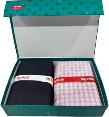 Image of Raymond Men's Premium Shirt & Trouser Fabric Combo | Unstitched Cotton Blend | Formal & Office Wear Fabric Set