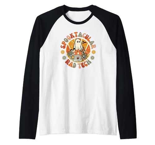 Spooktacular Rad Tech, estudiante de tecnología de radiología, Halloween Camiseta Manga Raglan