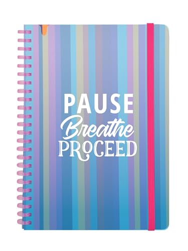 Image of DOODLE Your previous contribution A5 Spiral Notebook - Soft Wiro Binding with Elastic Band & Pen Holder | 160 Ruled Pages | Printed PP Cover | Ideal for School, College & Office - Peaceful Pause